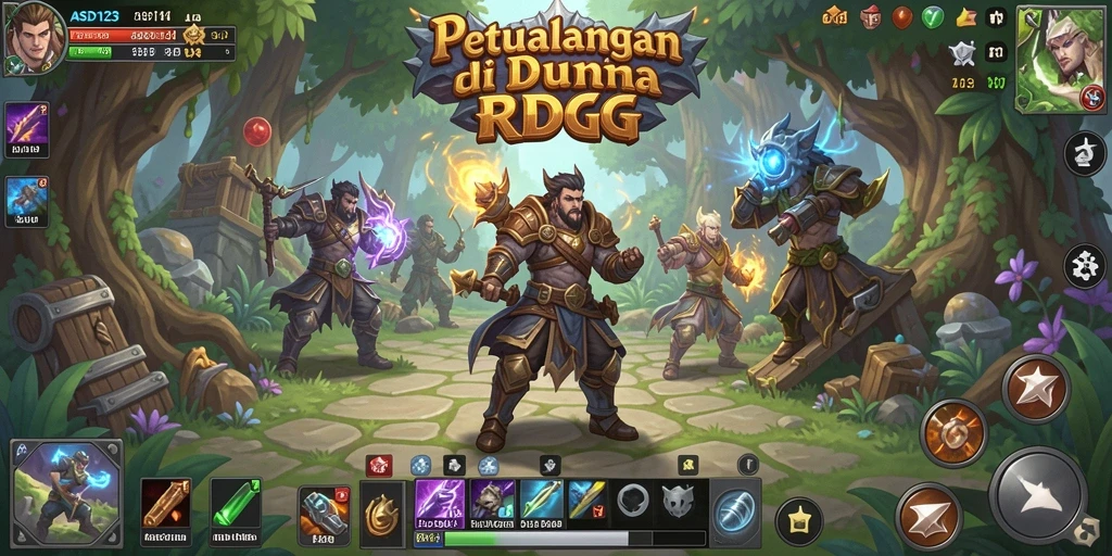Tampilan gameplay seru dari ASD123 yang menampilkan aksi pertarungan RPG.