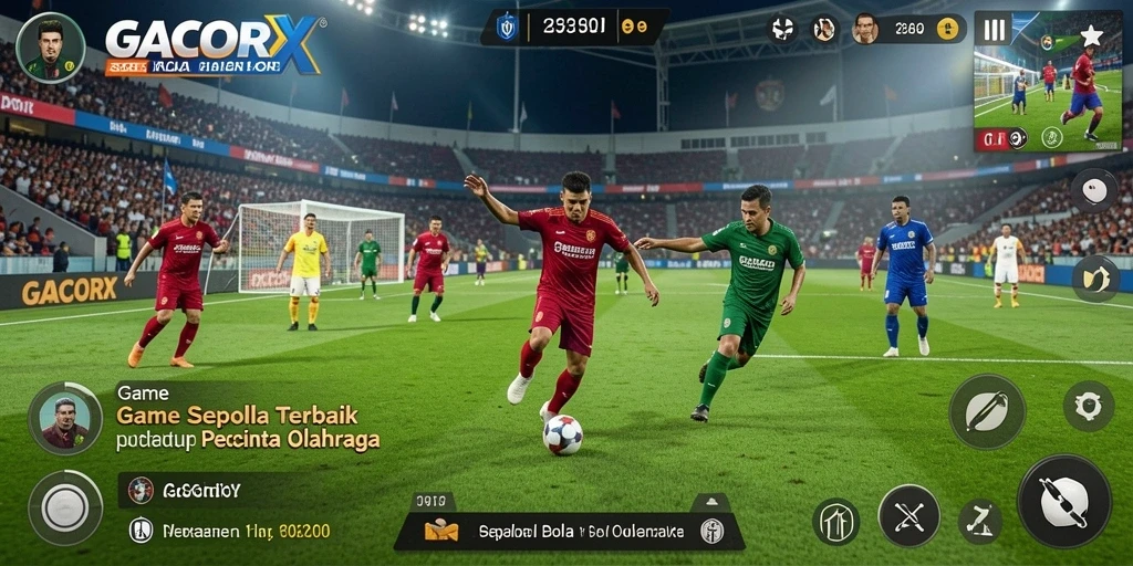 Screenshot GACORX menampilkan aksi sepak bola yang mendebarkan.