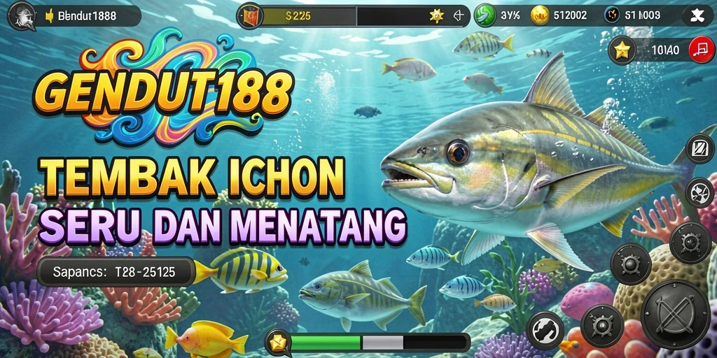 Screenshot GENDUT188 menampilkan aksi seru dalam permainan Tembak Ikan.