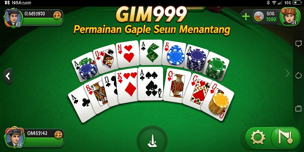 GIM999 menunjukkan gameplay Gaple yang mendebarkan dan interaktif.