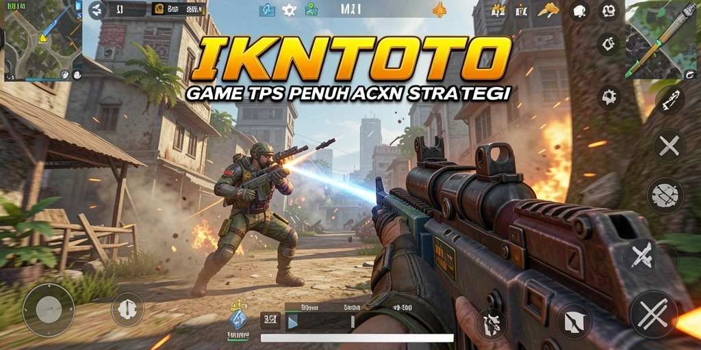 Screenshot utama IKNTOTO menampilkan pertempuran seru dalam gameplay TPS.