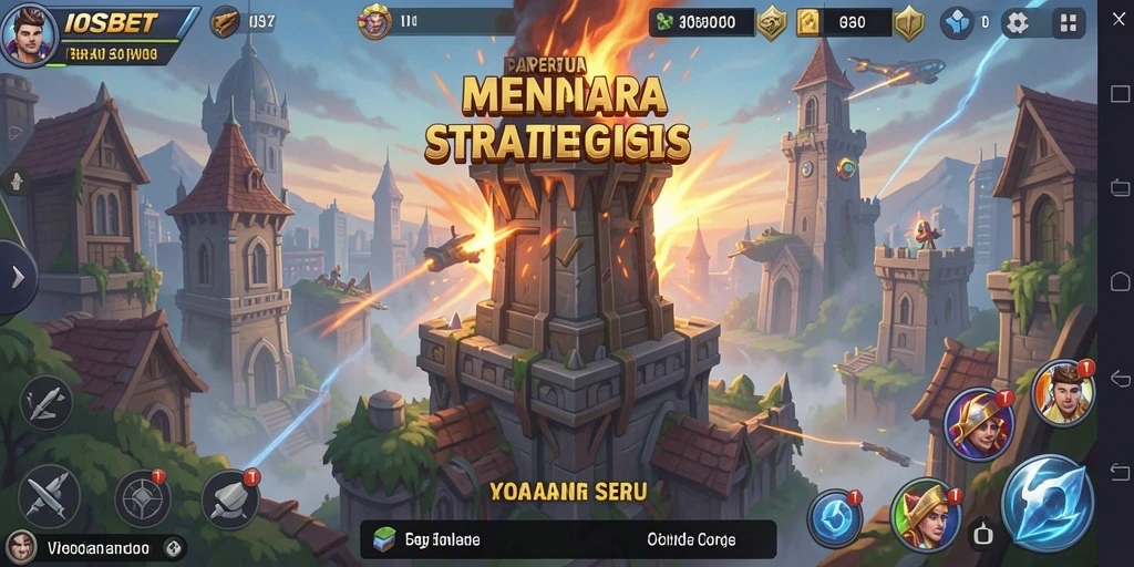 Tampilan gameplay menegangkan dari permainan Tower Defense IOSBET.