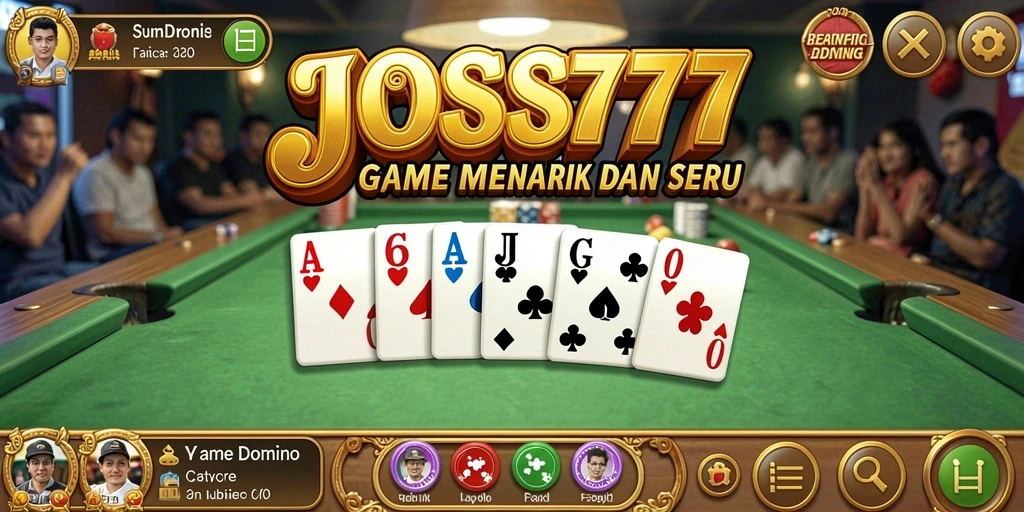 Screenshot JOSS777 menampilkan gameplay seru dalam permainan Domino.