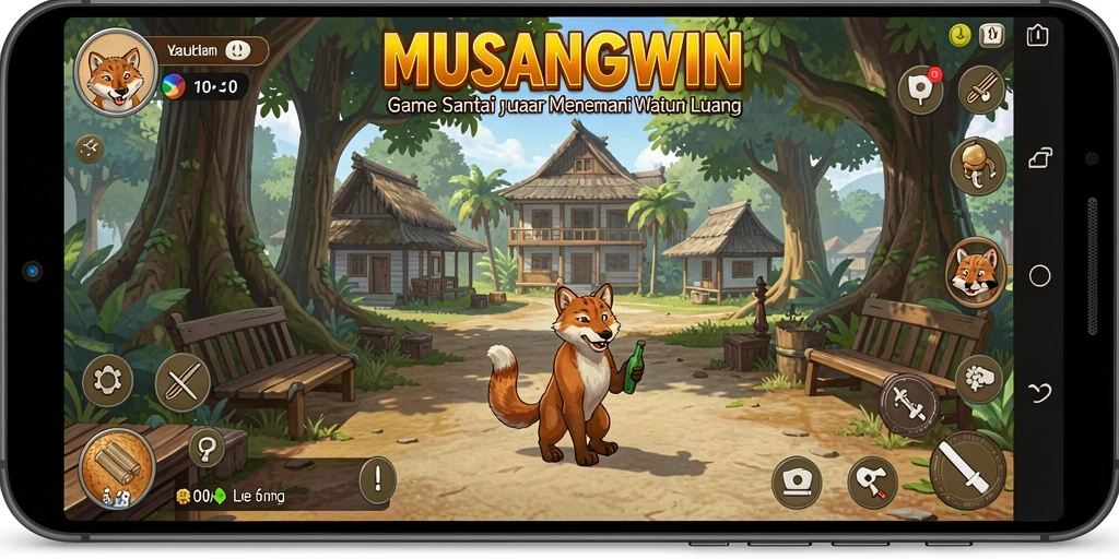 Tampilan gameplay menarik dari MUSANGWIN yang penuh warna.