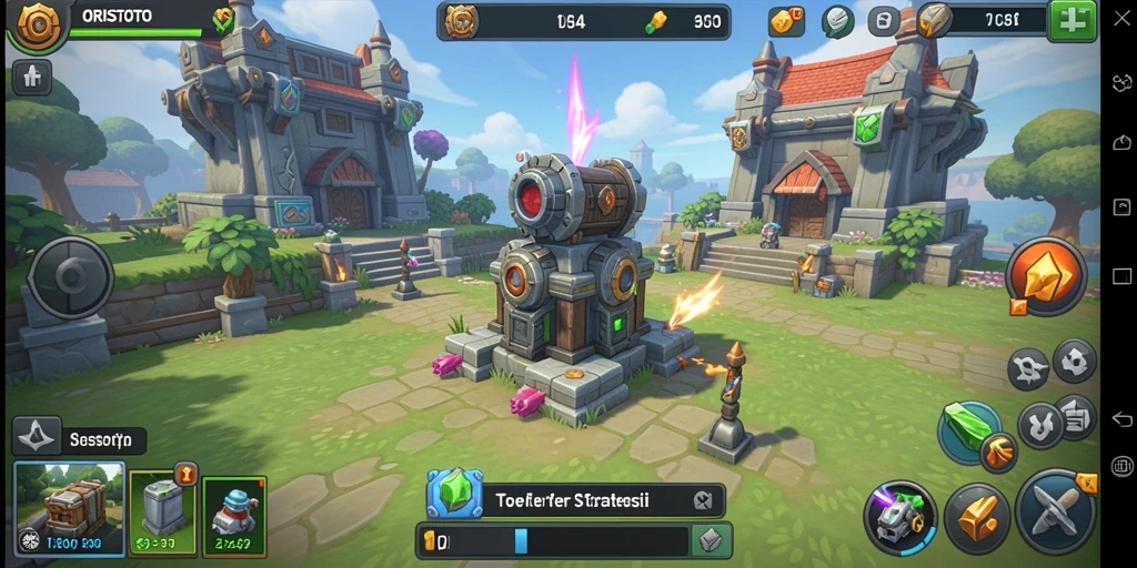Gameplay menara pertahanan yang menegangkan dalam ORISTOTO.