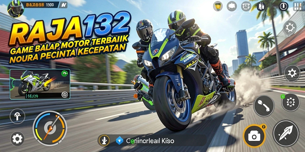 Tampilan gameplay RAJA132 yang mendebarkan saat balapan motor.