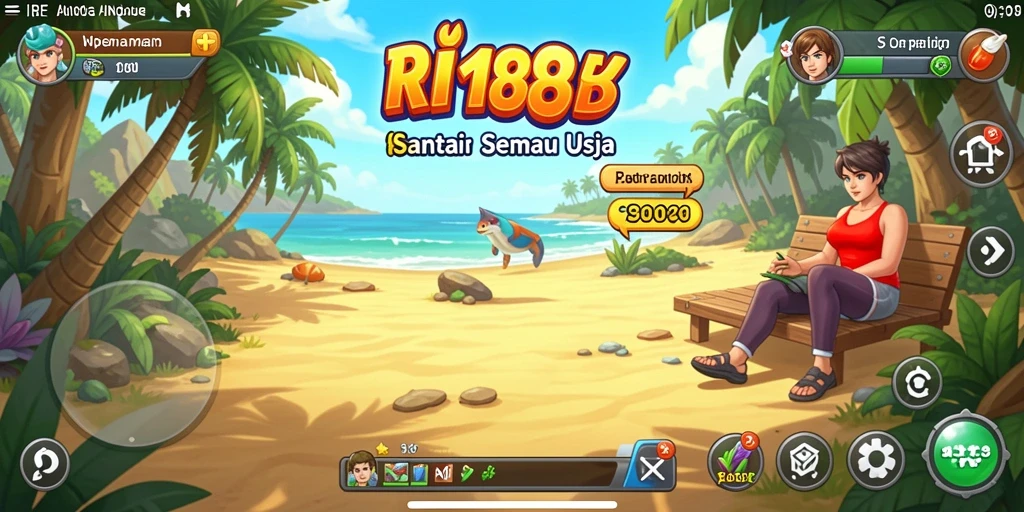Screenshot utama RI188 menampilkan gameplay seru dan santai.