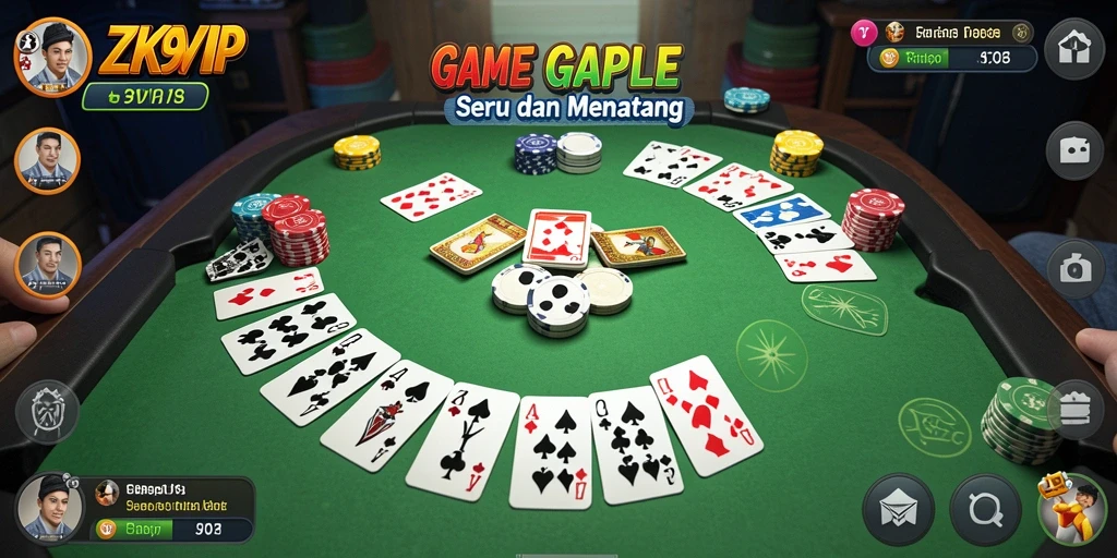 Tampilan gameplay seru di ZK9VIP, permainan Gaple yang menarik.